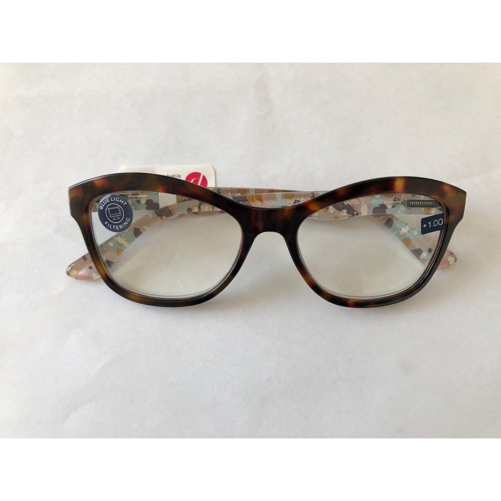 New Brushwork Cat-Eye Peepers Blue Light reading glasses +1.00